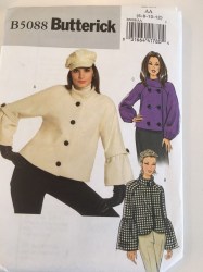 5088 SASSY 1-2 BREASTD HIP JACKET, FUN SLEEVES PATTERN 6-20 2 SZ